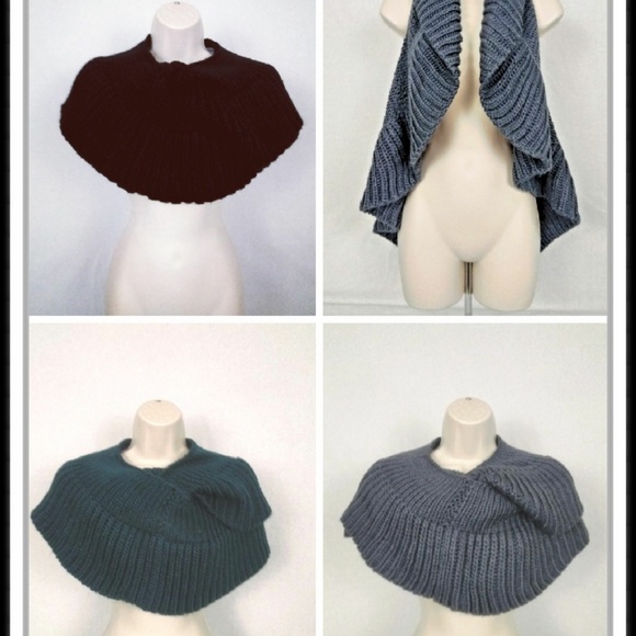 Infinity Scarf Loop Cable Chunky Knit Warm Black Teal Gray One Size Gift - Picture 1 of 8